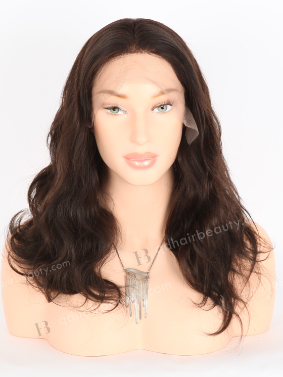 In Stock Indian Remy Hair 16" Body Wave Natural Color 13x4 Lace Front Wig SLF-01295